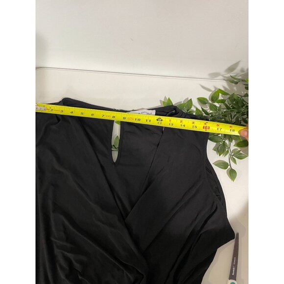 Emma & Michele Womens 3X Black Wrap Dress With Pockets & Tie Waist - Picture 10 of 13